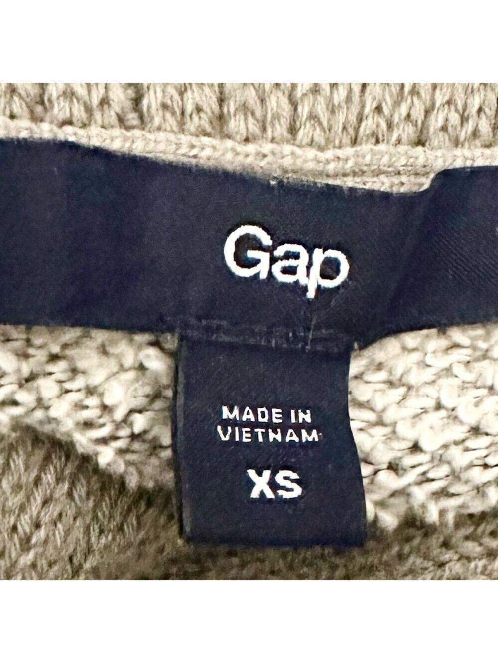 GAP Contrasting Color (Gray & Green) Button Up Cardigan w/ Green Shawl Neckline - Picture 5 of 8